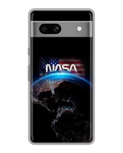 Чехол для Google Pixel 7A с картинкой «Земля из космоса NASA»