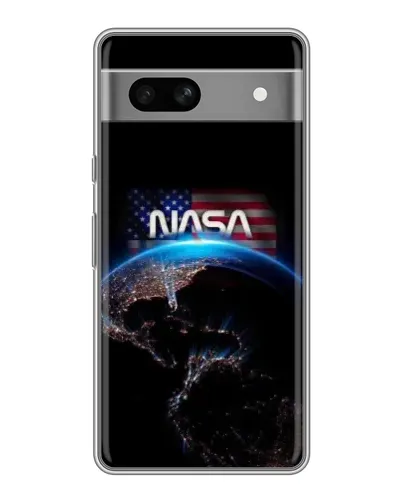 Чехол для Google Pixel 7A с картинкой «Земля из космоса NASA»