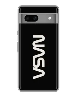 Чехол для Google Pixel 7A с картинкой «NASA — вертикальный логотип»
