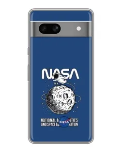 Чехол для Google Pixel 7A с картинкой «NASA — лунная миссия»