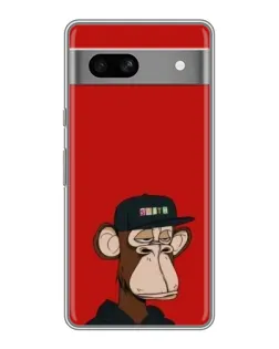 Чехол для Google Pixel 7A с картинкой «Bored Ape — красный фон»