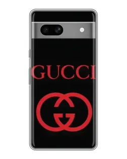 Чехол для Google Pixel 7A с картинкой «Gucci — красный логотип»