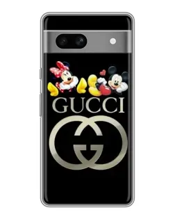 Чехол для Google Pixel 7A с картинкой «Gucci — герои Disney»