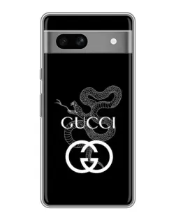 Чехол для Google Pixel 7A с картинкой «Gucci — серебряная змея»