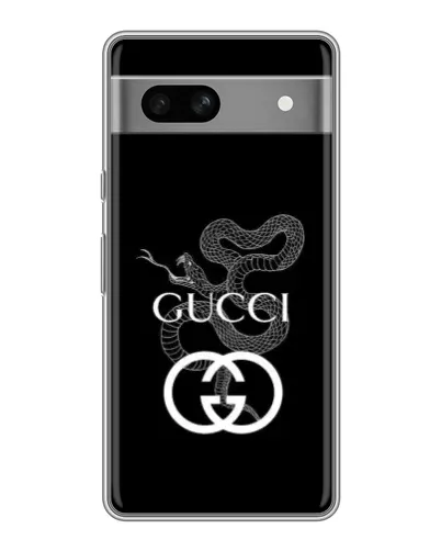 Чехол для Google Pixel 7A с картинкой «Gucci — серебряная змея»