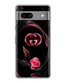 Чехол для Google Pixel 7A с картинкой «Gucci — неоновая роза»