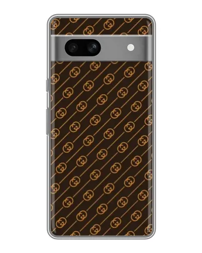 Чехол для Google Pixel 7A с картинкой «Gucci — золотые диагонали»