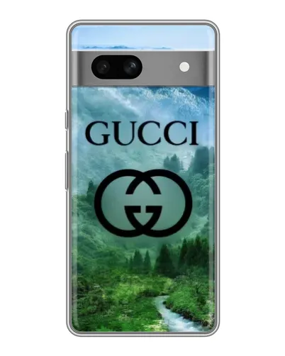 Чехол для Google Pixel 7A с картинкой «Gucci — горный пейзаж»