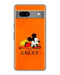 Чехол для Google Pixel 7A с картинкой «Микки Маус Gucci — оранж»