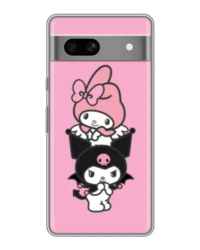 Чехол для Google Pixel 7A с картинкой «Трио My Melody и Kuromi»