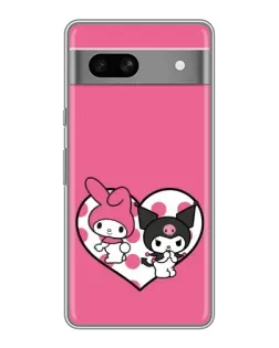 Чехол для Google Pixel 7A с картинкой «Kuromi и My Melody»
