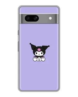 Чехол для Google Pixel 7A с картинкой «Kuromi — фиолетовый минимализм»