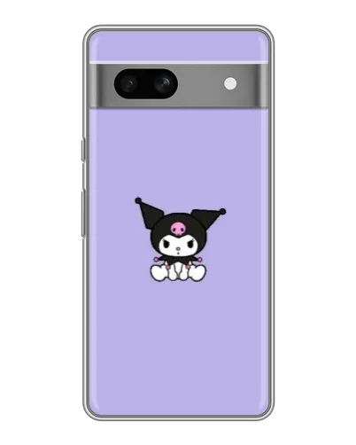 Чехол для Google Pixel 7A с картинкой «Kuromi — фиолетовый минимализм»