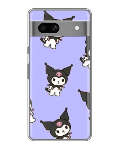 Чехол для Google Pixel 7A с картинкой «Паттерн с Kuromi»