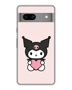 Чехол для Google Pixel 7A с картинкой «Kuromi и сердце»