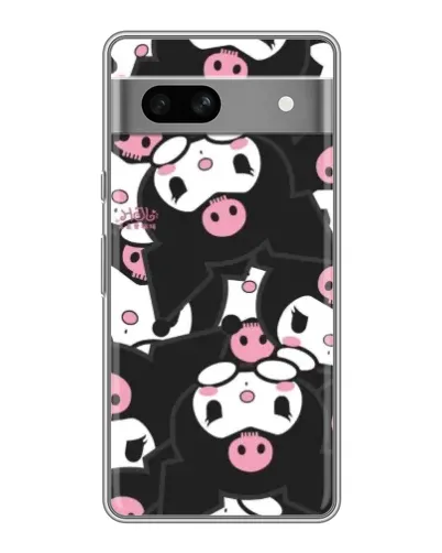 Чехол для Google Pixel 7A с картинкой «Kuromi с сердечком»