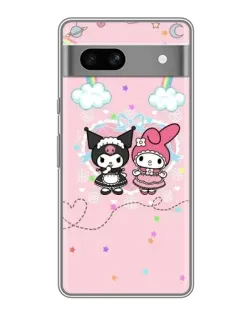 Чехол для Google Pixel 7A с картинкой «My Melody и Kuromi»