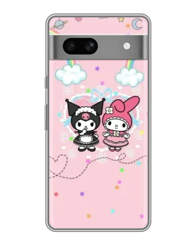 Чехол для Google Pixel 7A с картинкой «My Melody и Kuromi»
