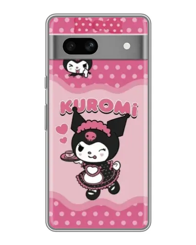 Чехол для Google Pixel 7A с картинкой «Kuromi в очках»