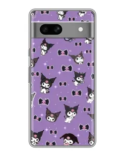 Чехол для Google Pixel 7A с картинкой «Kuromi — паттерн»