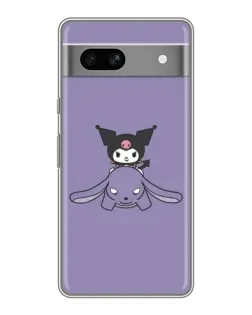 Чехол для Google Pixel 7A с картинкой «Kuromi на лиловом фоне»