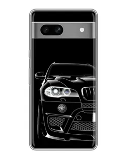 Чехол для Google Pixel 7A с картинкой «Темный силуэт BMW»