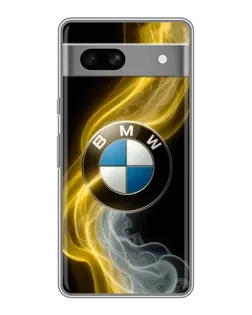 Чехол для Google Pixel 7A с картинкой «Золотистый дым BMW»