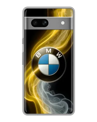 Чехол для Google Pixel 7A с картинкой «Золотистый дым BMW»