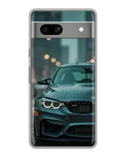 Чехол для Google Pixel 7A с картинкой «BMW в огнях города»