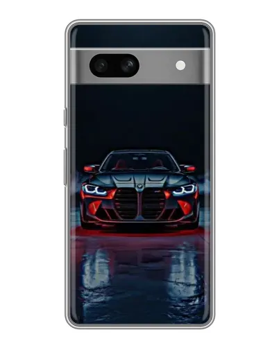 Чехол для Google Pixel 7A с картинкой «BMW на мокрой дороге»