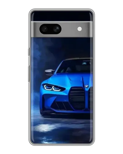 Чехол для Google Pixel 7A с картинкой «Голубая BMW M4»