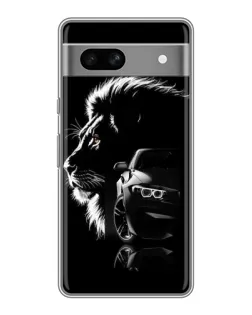 Чехол для Google Pixel 7A с картинкой «BMW и лев»