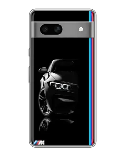 Чехол для Google Pixel 7A с картинкой «Силуэт BMW в темноте»