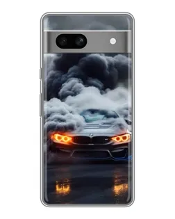 Чехол для Google Pixel 7A с картинкой «BMW в дыму»