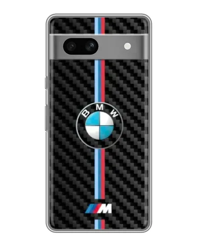 Чехол для Google Pixel 7A с картинкой «Эмблема BMW и карбон»