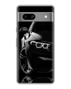 Чохол для Google Pixel 7A з картинкою «Чорна BMW — профіль»