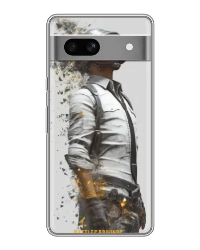 Чехол для Google Pixel 7A с картинкой «PUBG — боец в пыли»