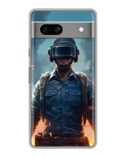 Чехол для Google Pixel 7A с картинкой «PUBG — реалистичный герой»