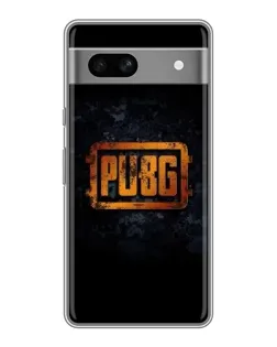 Чехол для Google Pixel 7A с картинкой «PUBG — золотой логотип»
