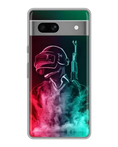 Чехол для Google Pixel 7A с картинкой «PUBG — огненный воин»