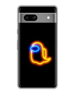Чехол для Google Pixel 7A с картинкой «Among Us неоновое сияние»