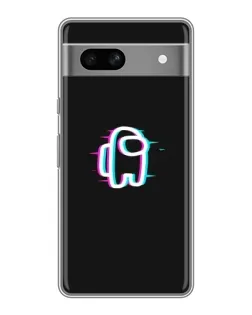 Чехол для Google Pixel 7A с картинкой «Among Us неон»