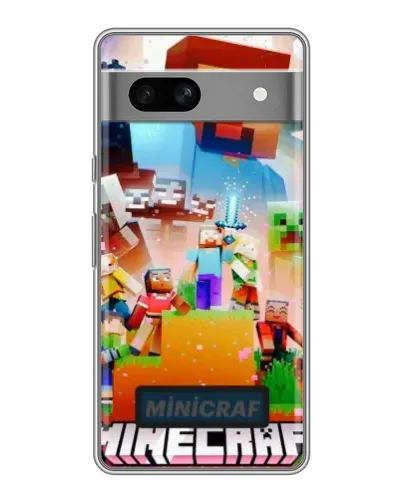 Чехол для Google Pixel 7A с картинкой «Minecraft герои игры»