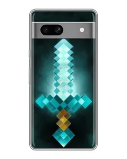 Чехол для Google Pixel 7A с картинкой «Алмазный меч неон»