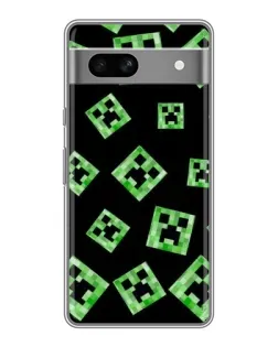 Чехол для Google Pixel 7A с картинкой «Паттерн с криперами»