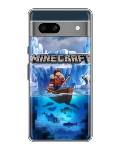 Чехол для Google Pixel 7A с картинкой «Minecraft ледяной мир»