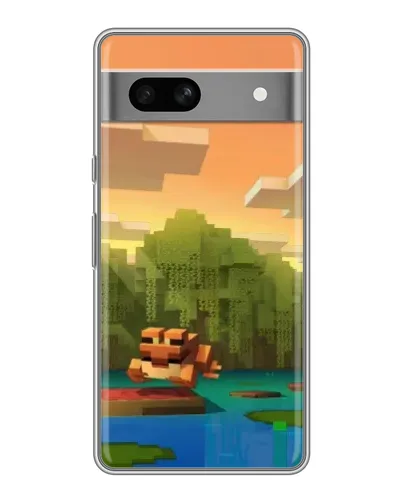 Чохол для Google Pixel 7A з картинкою «Майнкрафт захід сонця»