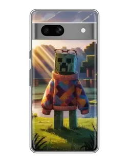 Чехол для Google Pixel 7A с картинкой «Крипер в свитере»