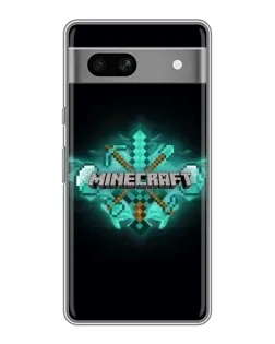 Чехол для Google Pixel 7A с картинкой «Minecraft Diamond лого»