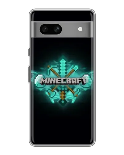 Чехол для Google Pixel 7A с картинкой «Minecraft Diamond лого»
